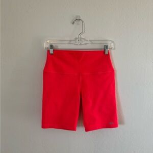 Women's ALO Yoga High Waist Biker Shorts (Hot Red)